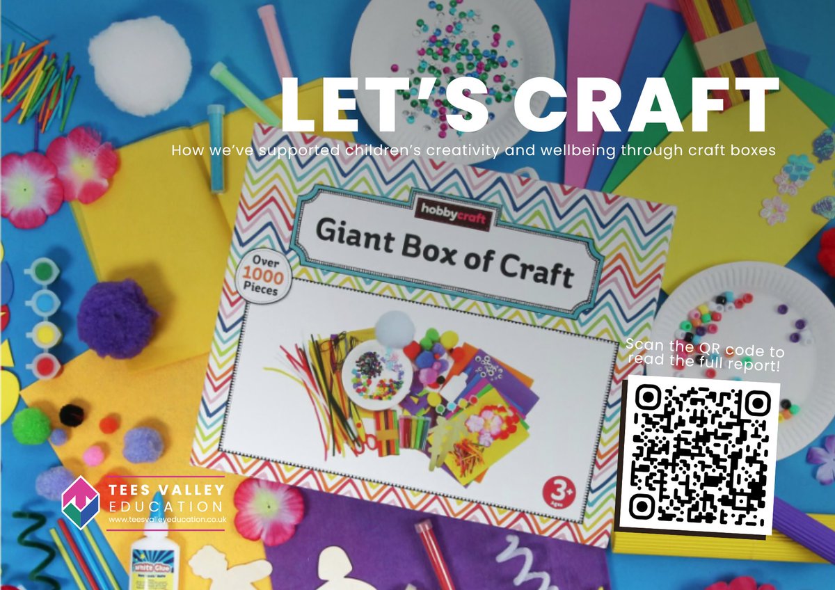 teesvalleyed's tweet photo. Lets Craft!
With Children North East & Hobbycraft, we delivered 500 craft boxes (1,000+ materials each) to children across Tees Valley.
Read the full PLACE report: https://t.co/ku4s1GeoKD
#PLACE #report #tved #impact #collaboration #partnerships https://t.co/Ur7bSKBmZ1