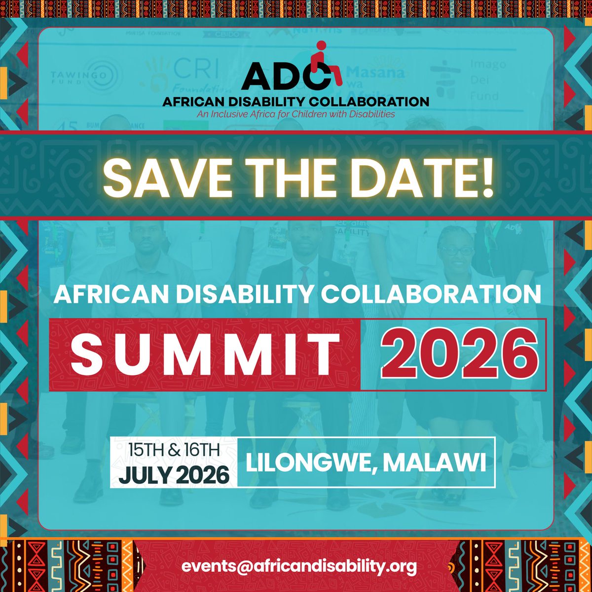FountForNations's tweet photo. Malawi is hosting the 2026 African Disability Summit. Save the Date. https://t.co/7vfrw1q3TM
