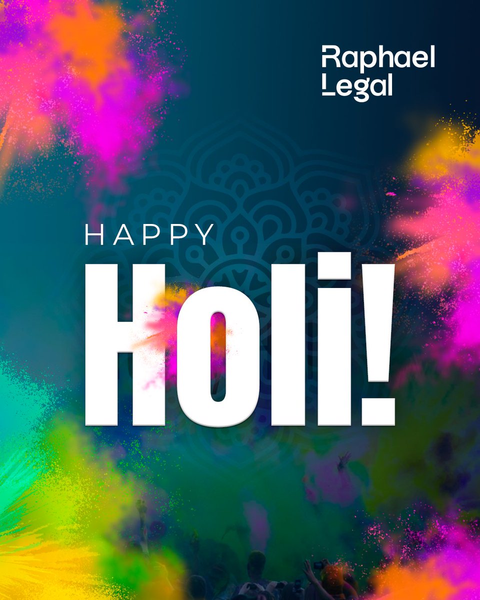 LegalRaphael's tweet photo. Happy Holi!

Today we celebrate Holi with #India, honoring renewal, life, and endless possibility.

At Raphael Legal, the message of Holi, light overcoming darkness and the promise of new beginnings, resonates strongly with us.

#HappyHoli #Holi2026 https://t.co/neFboi3miF