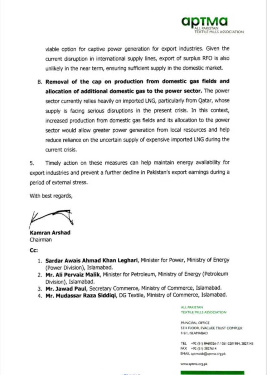 All Pakistan Textile Mills Association tweet media