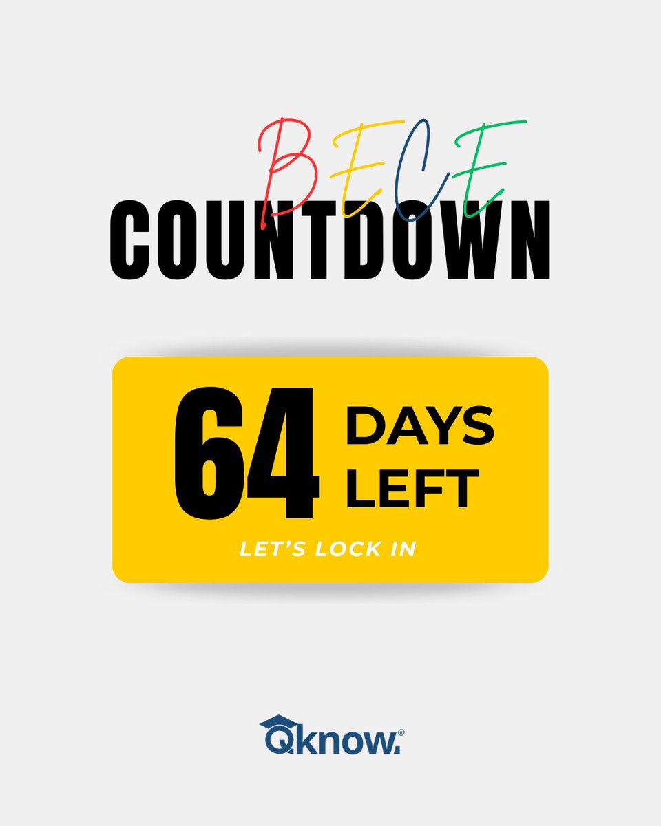 qknowedtech's tweet photo. 64 days left.
You still have time, 
but only if you use it wisely.
Let’s lock in and build confidence daily. 💙

#bece2026 #nomoreexcuse #learngrowwin #qknow https://t.co/C691HMXP8S