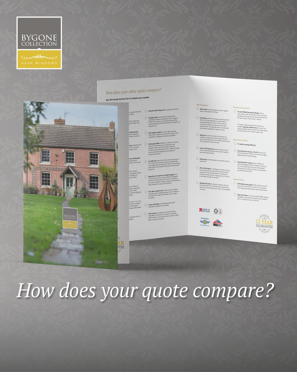 bygonewindows's tweet image. Not all sash windows are created equal. Our Benefits of the Bygone Collection leaflet helps you compare quotes properly - from design detail to performance and longevity.
Find out what sets Bygone aparthttps://zurl.co/FsH3I
#BygoneCollection #SashWindows #HomeImprovement