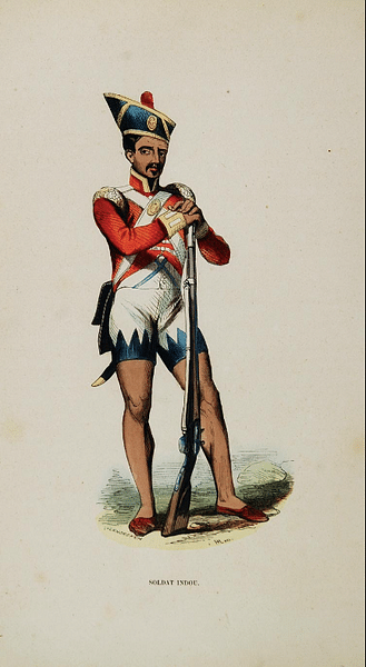 Cipayos: hombres locales al servicio de una potencia imperial extranjera. (India británica)