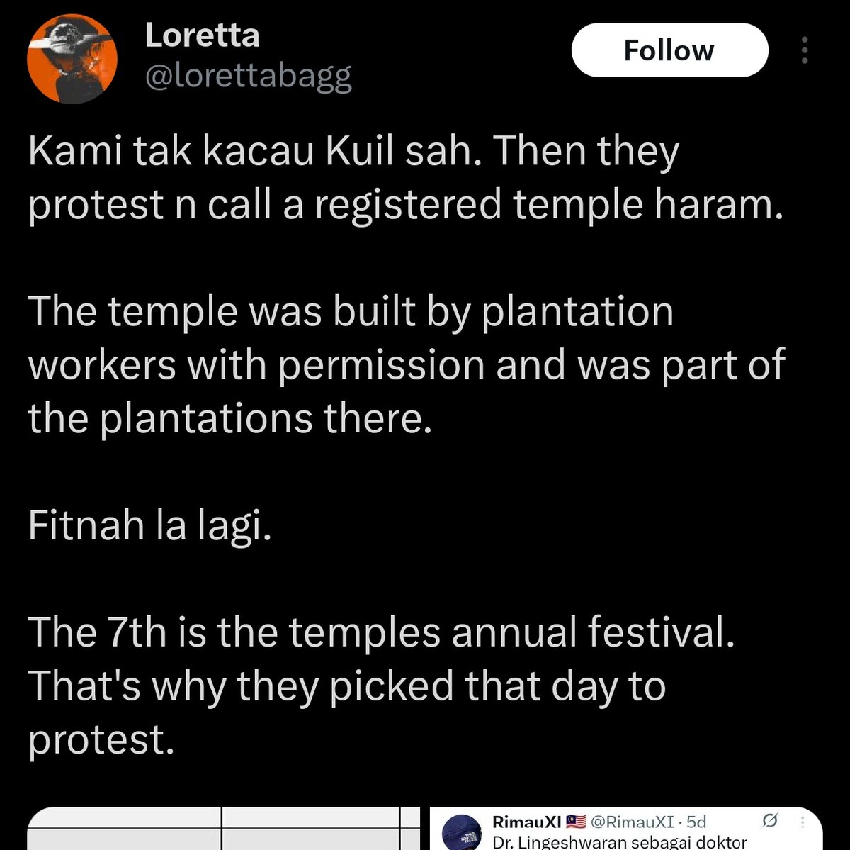 mengarut_je's tweet photo. Aku tak paham apa masalahnya. Susah sangat kah hospital tu nak blah.

Bagi la tanah tu pada kuil. Kuil tu berhak kat atas tanah hospital.

Harap kerajaan kosongkan hospital tu, pindahkan hospital kat tempat lain sebabnya menyusahkan penganut Hindutva. https://t.co/mk6ZeOeZoH
