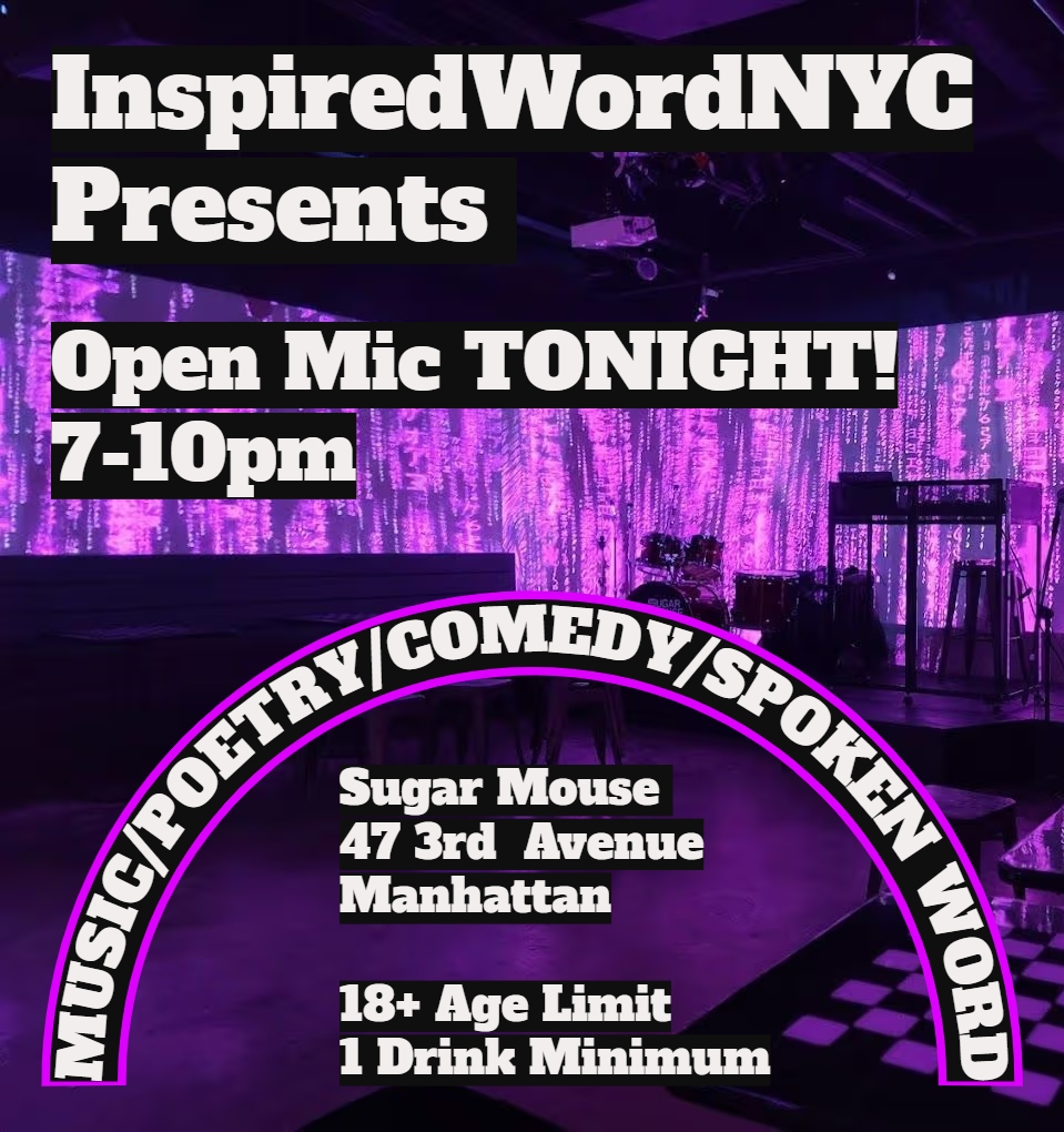 TONIGHT! 7-10pm

Tix @ wednesdaysopenmic.eventbrite.com

#nycopenmic #openmicnyc
