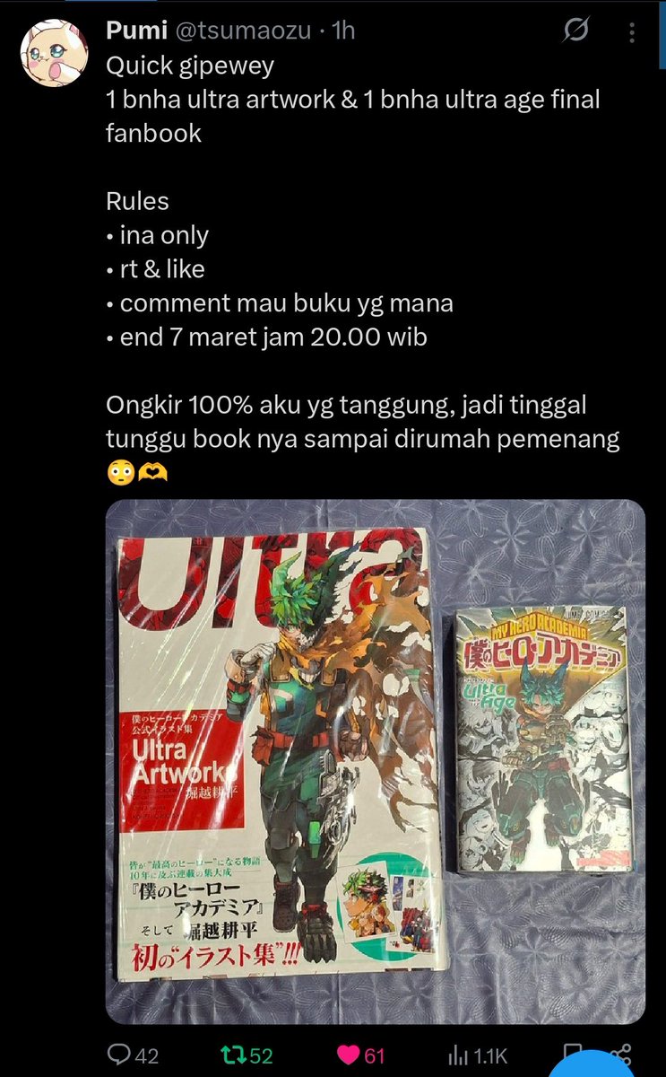 examinateworld's tweet photo. @tsumaozu Done kak! Makasih GA nya, mau Ultra Artwork ka https://t.co/ITxi48RQPp