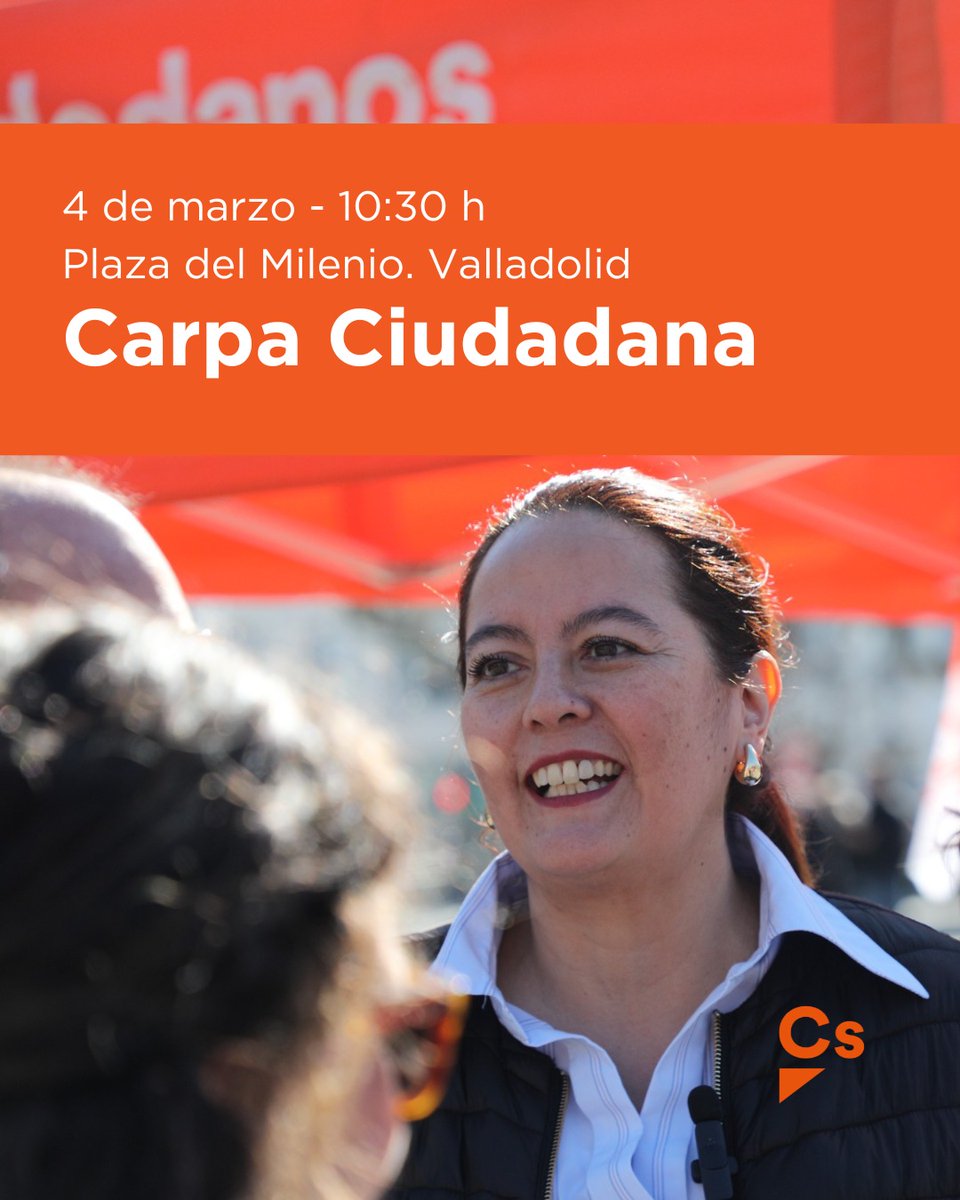 CsValladolid's tweet photo. Volvemos a la calle a escucharte y a explicarte nuestras propuestas.

#VotaValiente #EligeCastillayLeón https://t.co/fAGwVaEQGB