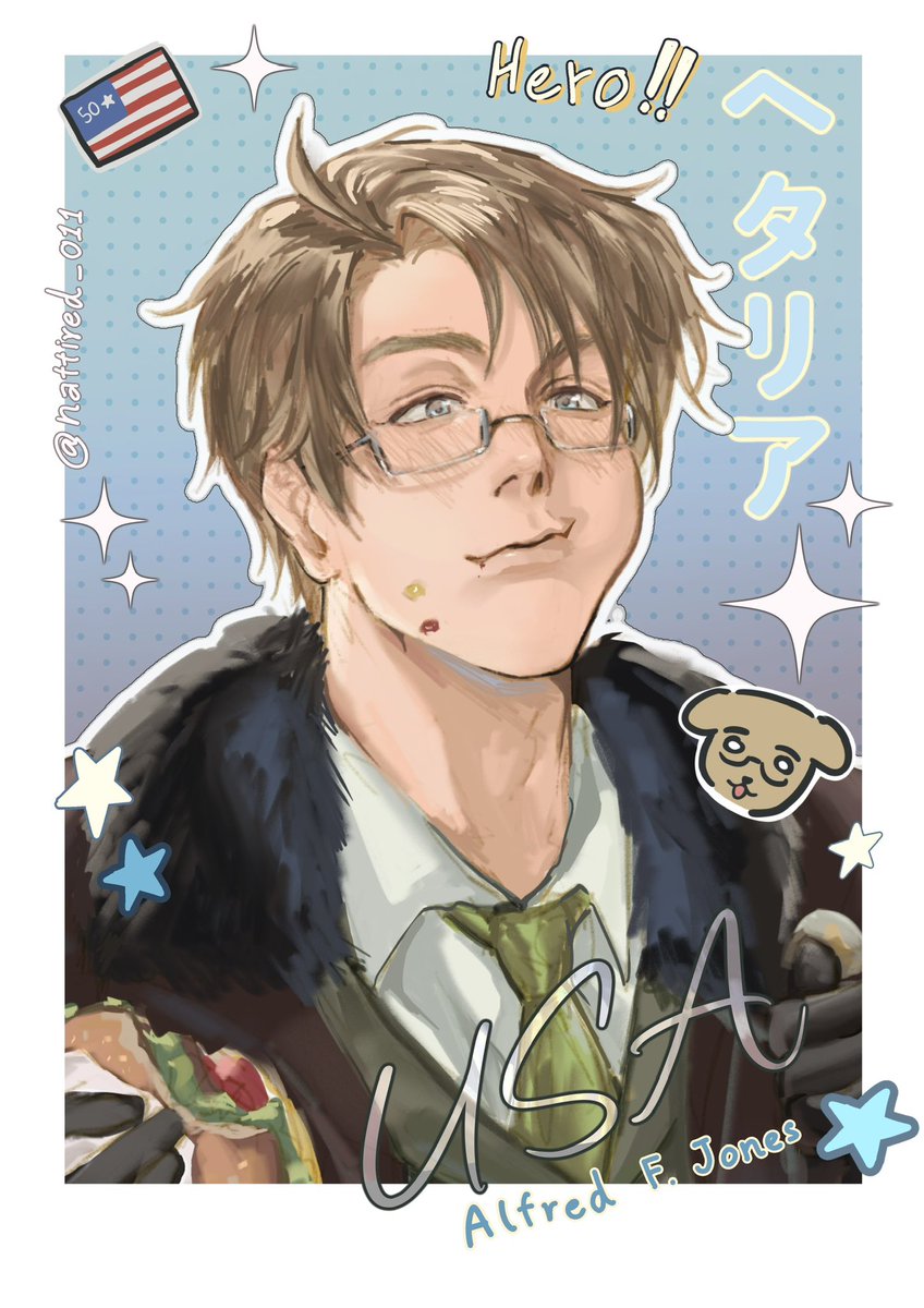 nattired_011's tweet photo. 🍔🍙

#aph #hetalia #アル菊 #amepan https://t.co/BvgleRU49Z