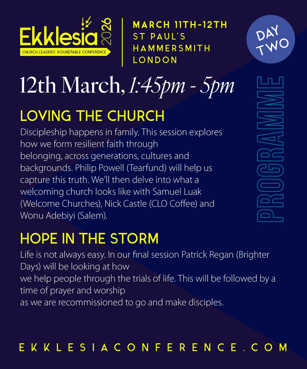 SJInews's tweet photo. One week to go until Ekklesia 2026!

Check out our programme and see some of the people who’ll be helping us think carefully and faithfully about discipleship in today’s culture. 

If you’ve been meaning to book, now is the time!

11–12 March | London
https://t.co/CnVcTqbDbi https://t.co/CRGTxPD7dm