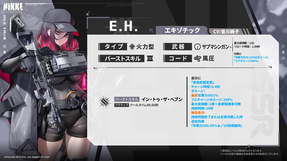 NIKKEモーション紹介】 #NIKKE #EH E.H.(CV：#皆川純子) ◇使用武器
