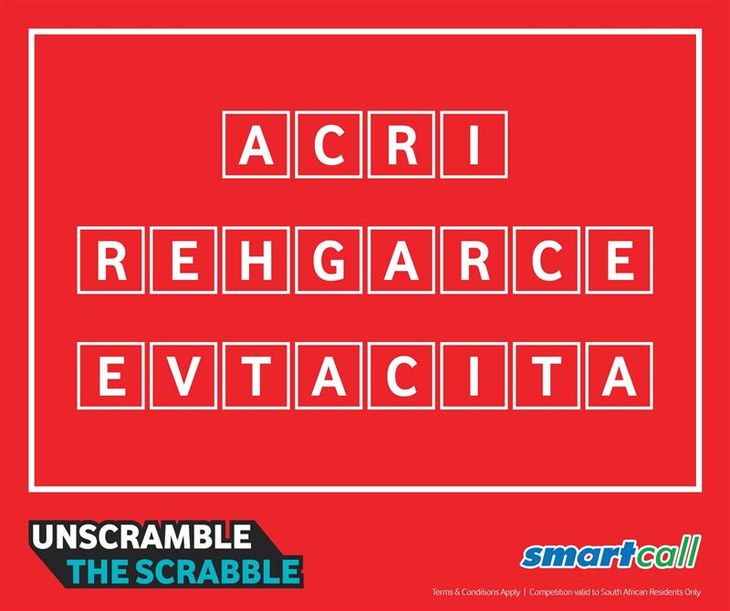 Fastest Fingers First! ⚡

Unscramble the word correctly and you be the next Smartload funds winner!

Comment your answer below 👇
Winners will be randomly selected from correct entries!
#WinWithSmartcall #Smartcall