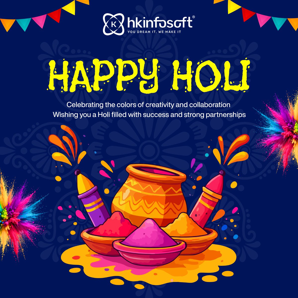 hkinfosoft's tweet photo. Just like Holi mixes colours to create something beautiful,
great technology is built when ideas and collaboration come together.

Wishing everyone a vibrant and successful Holi from @hkinfosoft

#HappyHoli #HKInfosoft #TechInnovation #BuildTogether https://t.co/bMPHSvDHBR
