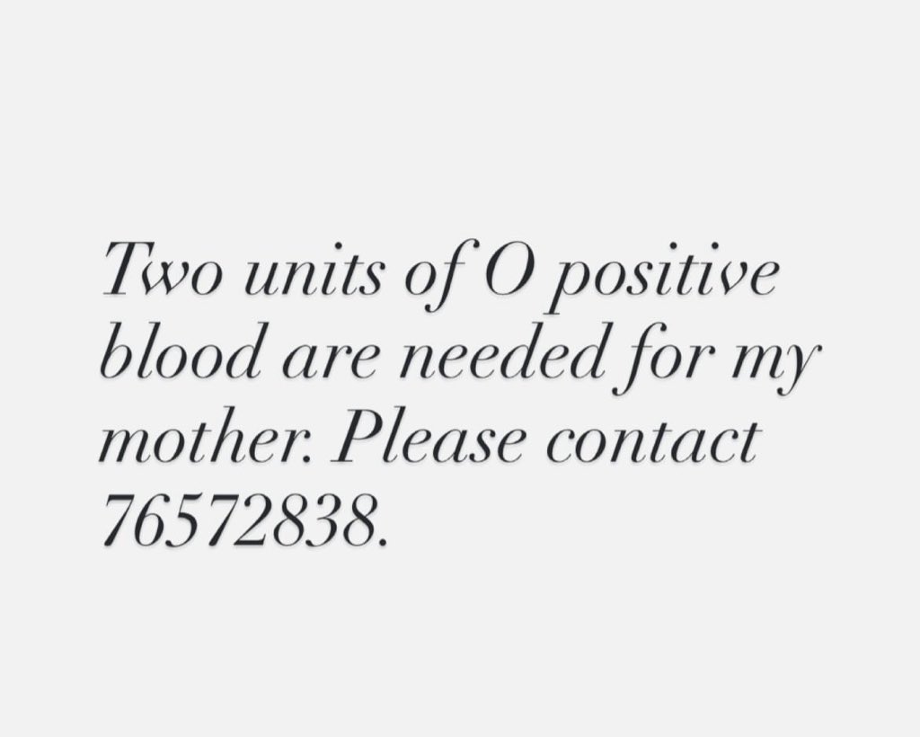 ceeohlek's tweet photo. Very urgent for my friend’s mother 
🚨 
@BloodcallLB https://t.co/Uh7KwmZkQY