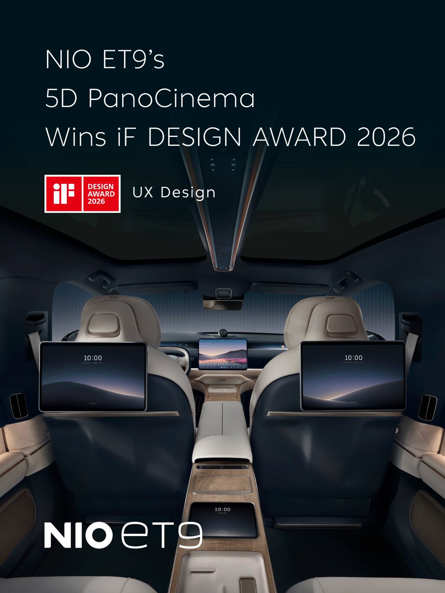 Recently, the 5D PanoCinema featured in NIO’s smart electric executive flagship, the NIO ET9, has won the iF DESIGN AWARD 2026. As one of the world’s most prestigious design awards, this year’s iF DESIGN AWARD attracted 10,003 entries from 68 countries, highlighting the global