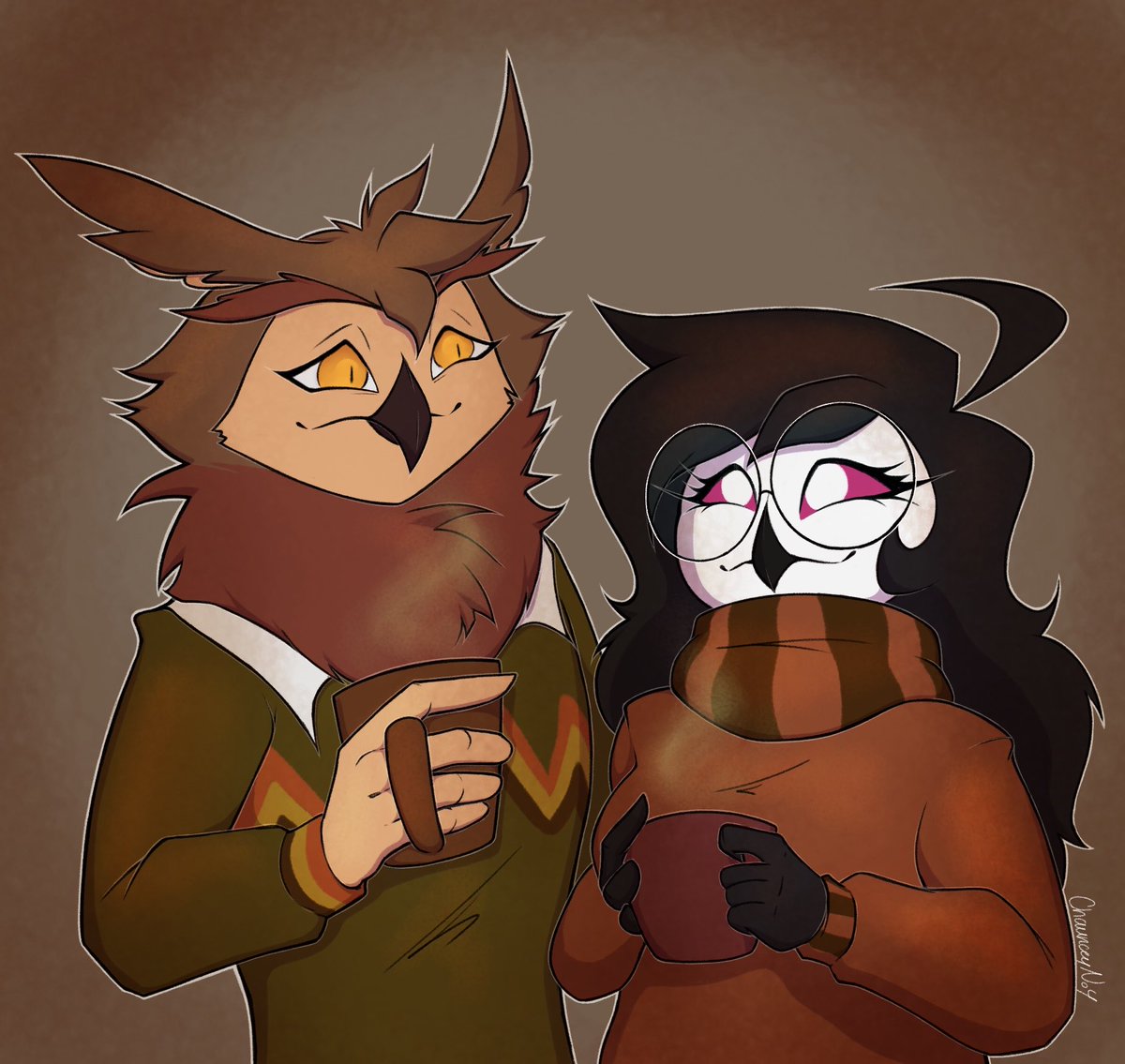 Me and my Sweater friend ImperialOwl last fall before it got cold 🐦‍⬛