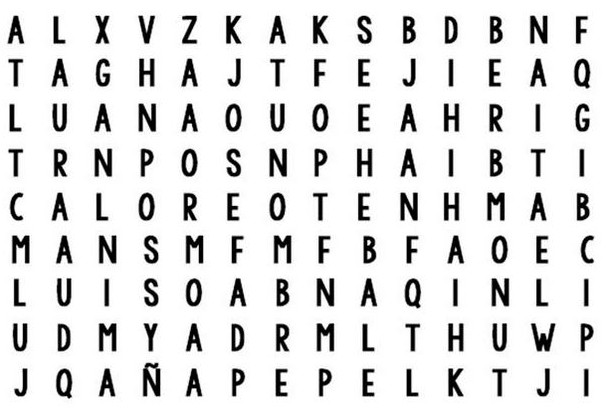 Si sigues a <a href="/acertijosymas/">Acertijos y puzzles</a> podrás ver tu nombre escrito en la sopa de letras.
¿Lo encuentras?