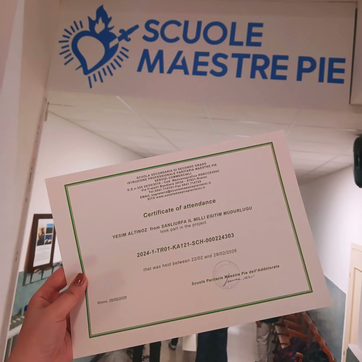 Okulumuz İngilizce öğretmenlerinden Yeşim ALTINÖZ Erasmus+ projesi Öğretmen Hareketliliği kapsamında Istituto Maestre Pie dell’Addolorata (Rimini) eğitim kurumunda gözlemlerde bulunmuştur.
<a href="/EyyubiyeMem63/">Eyyübiye İlçe Milli Eğitim Müdürlüğü</a>