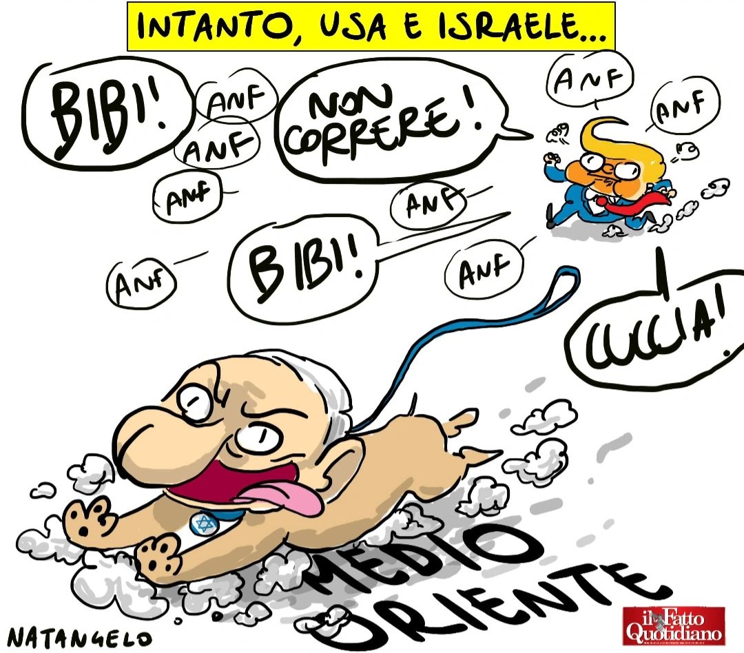 NatangeloM's tweet photo. Bibi! - la mia vignetta per Il Fatto Quotidiano oggi in edicola

#iran #usa #vignetta #natangelo #satira #israele #mediooriente https://t.co/Wl96IqA1bY