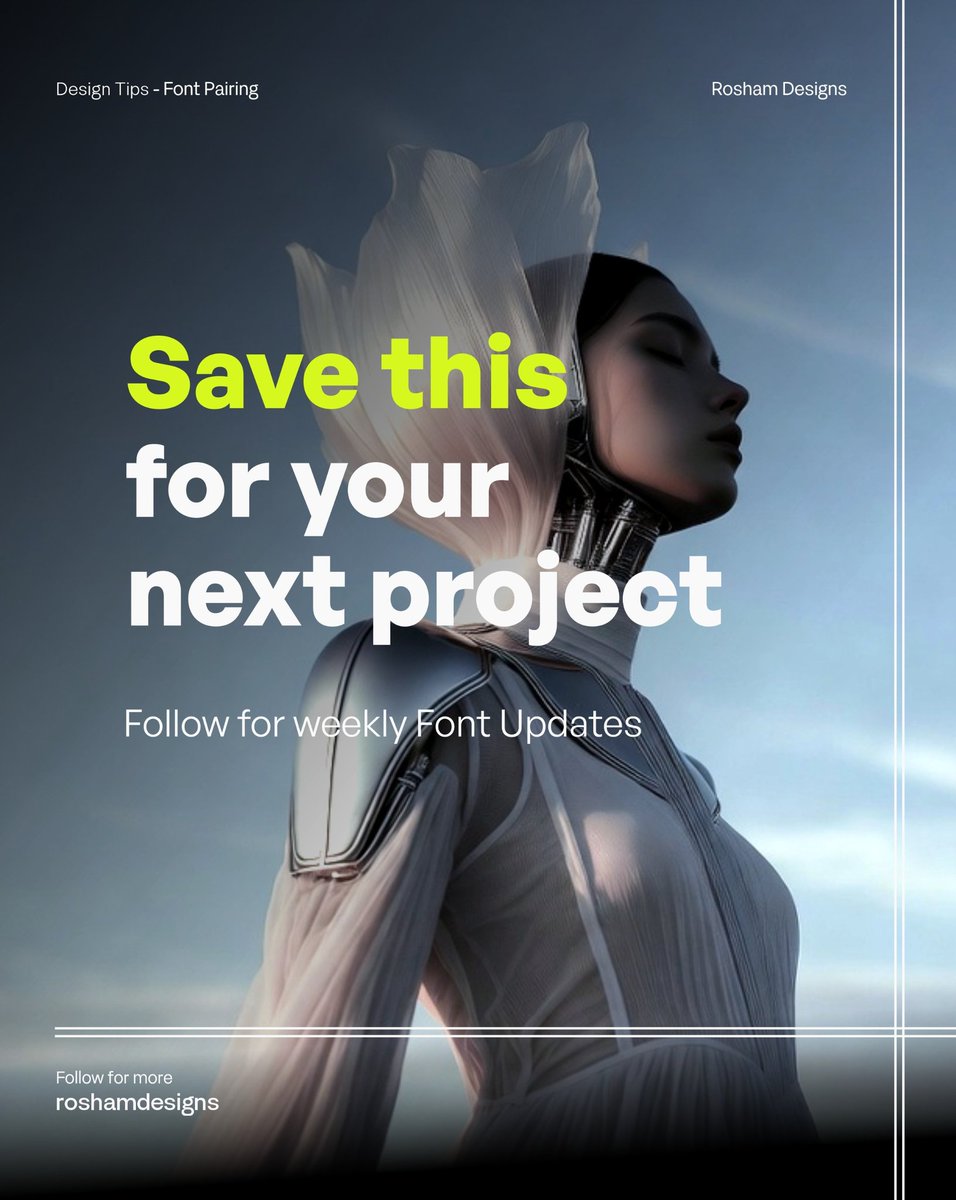 roshamdesigns's tweet image. Font pairing inspiration for your next project 

#GraphicDesign #font #design