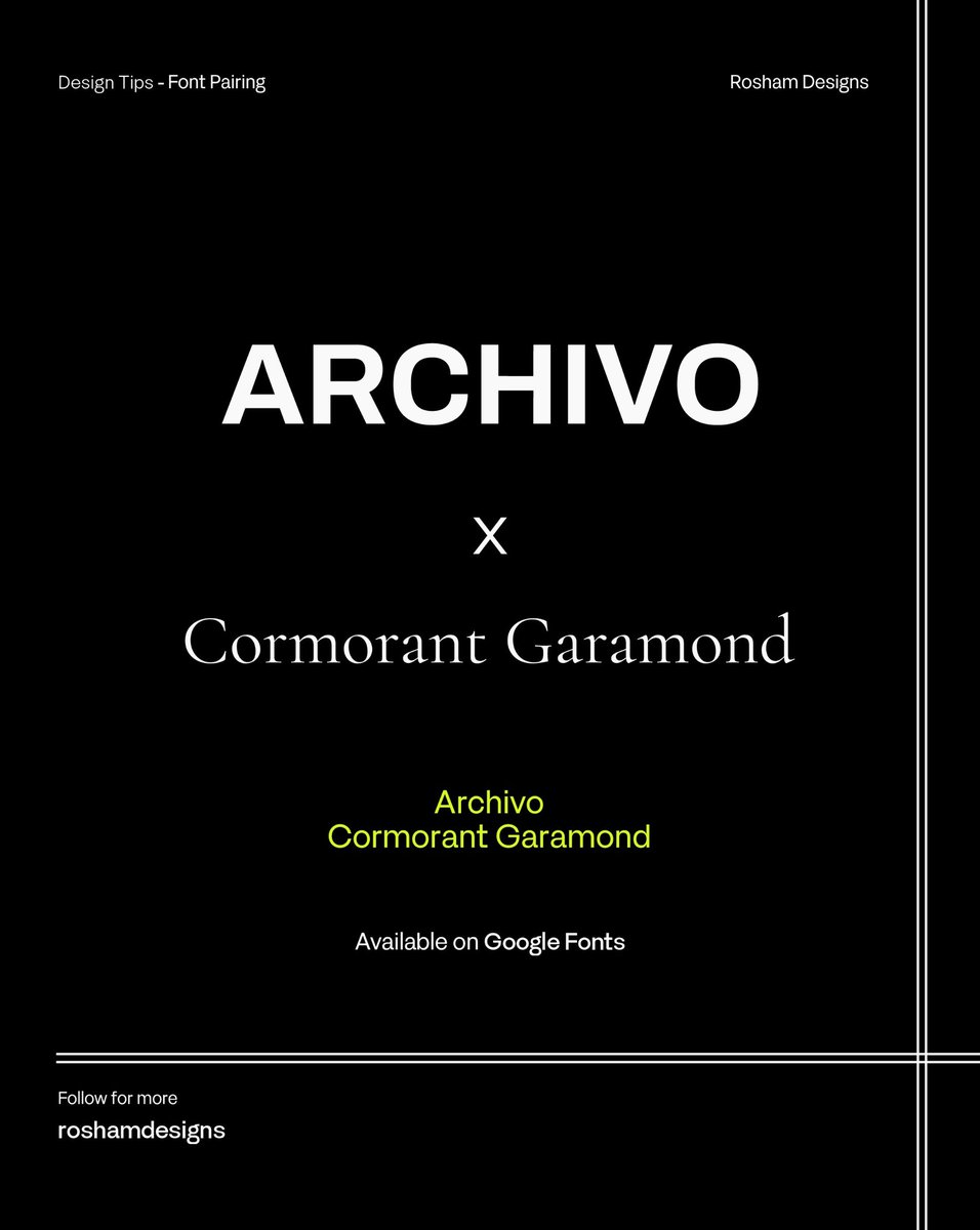 roshamdesigns's tweet image. Font pairing inspiration for your next project 

#GraphicDesign #font #design