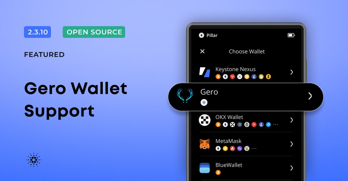 You asked. We delivered.

<a href="/GeroWallet/">Gero</a> now supports Keystone 3 Pro 🦌

The ultimate extension wallet for all your Cardano needs, transfers, staking, governance, NFTs, all in one place with air-gapped security.

Update your multi-coin device to V-2.3.10 today 🔥