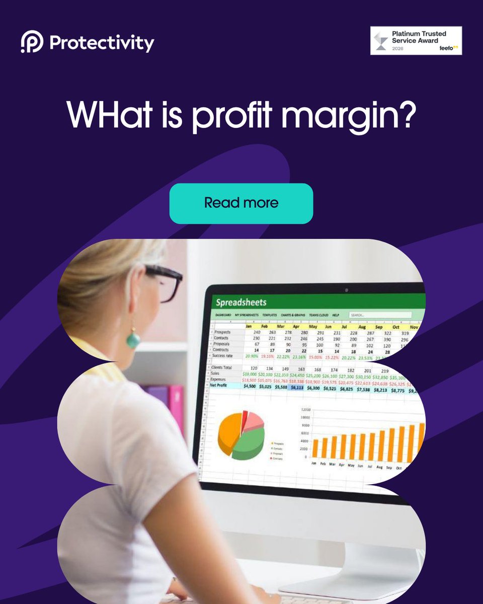Protectivity's tweet photo. Understanding your profit margin is key to pricing smarter, managing costs, and growing sustainably. In our blog, we break down what profit margin is, how to calculate it, and why it’s an important measure of business performance. 

https://t.co/KpdOosY4TY https://t.co/31ZXgVjBj5