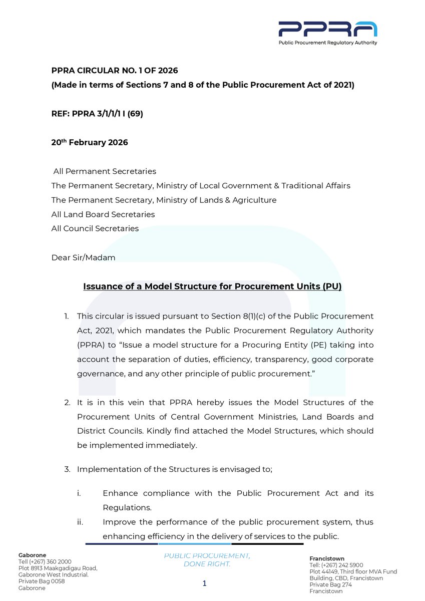 PUBLIC PROCUREMENT REGULATORY AUTHORITY tweet media