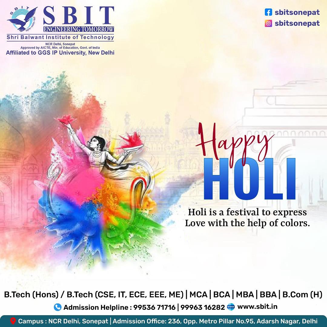 sbitsonepat's tweet photo. “May this Holi inspire creativity, positivity, and new beginnings.” https://t.co/1gBSVktZ7g