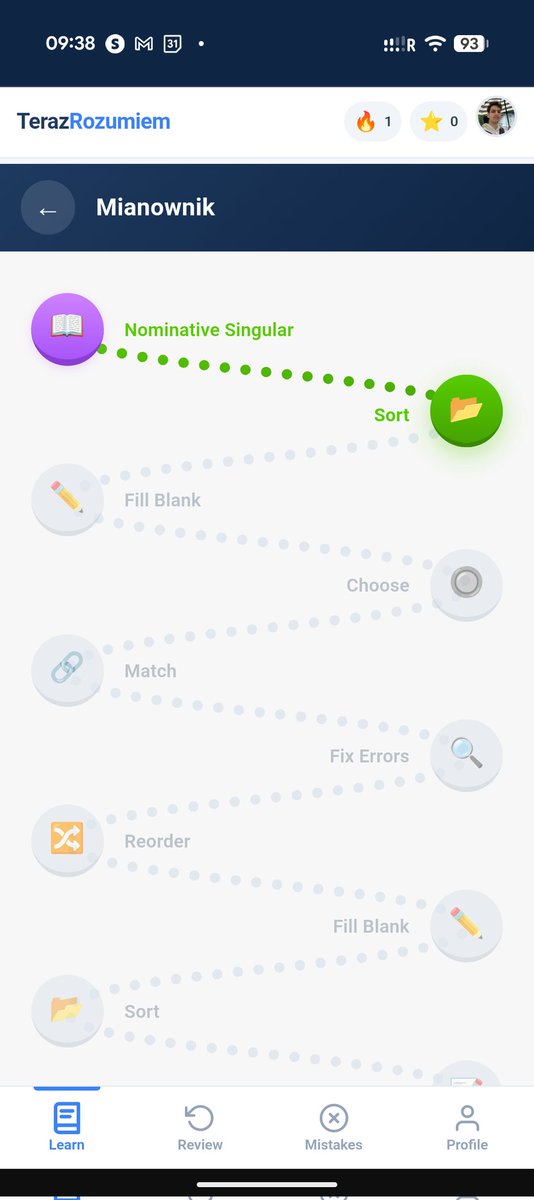 gerard61999's tweet photo. Just moved the whole app into a more friendly user experience. Converting the whole idea into a Duolingo grammar experience. 
Thank you @steipete for letting me convert the platform into this within a few hours, openclaw rules!!! https://t.co/1WxyKq6E5g