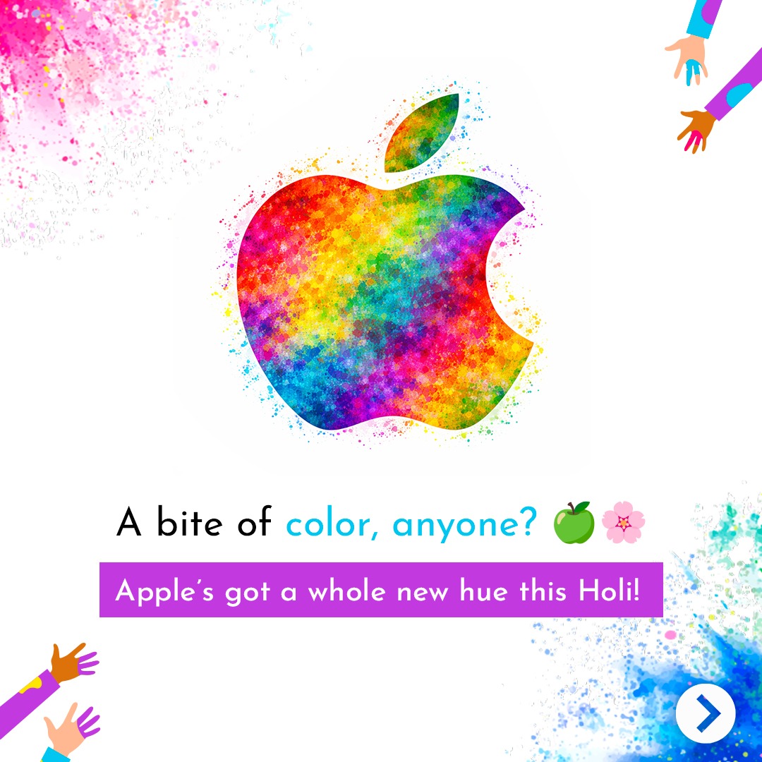 AddMediaBuzz's tweet photo. Coca-Cola
Red is out, and Holi colors are in! 🥤🎨 Let’s celebrate in style!

Nike
"Just Do It... in every color!

Apple
A bite of color, anyone? 🍏🌸 Apple’s got a whole new hue this Holi!"

Pepsi
re you ready to sip the rainbow?

Tell us which brand's Holi makeover you’re https://t.co/2tp7cvRTQy