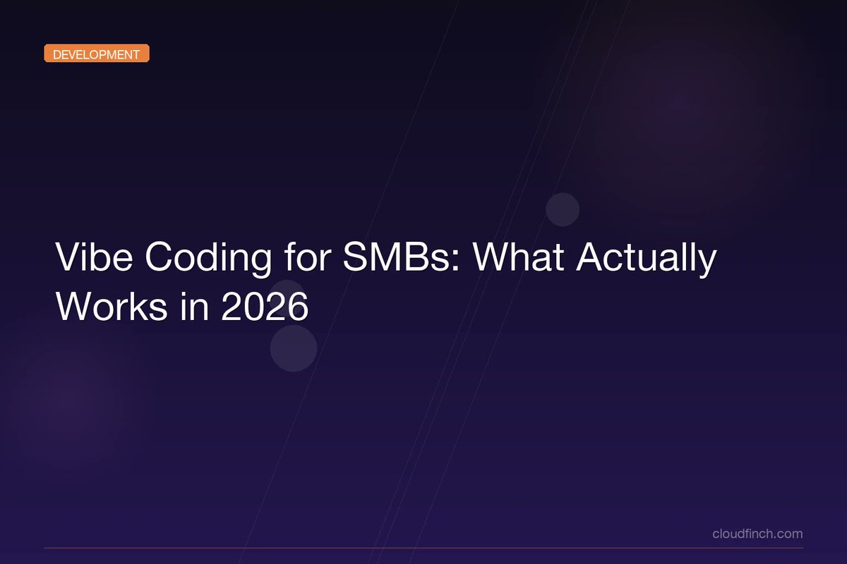 CloudFinch's tweet photo. Vibe coding is everywhere. MIT called it a top-10 breakthrough technology of 2026. But can you actually build real business software with it?

We broke down what works, what breaks, and when to call a pro.
https://t.co/CB4iAebyQz https://t.co/OwHz5RzD78