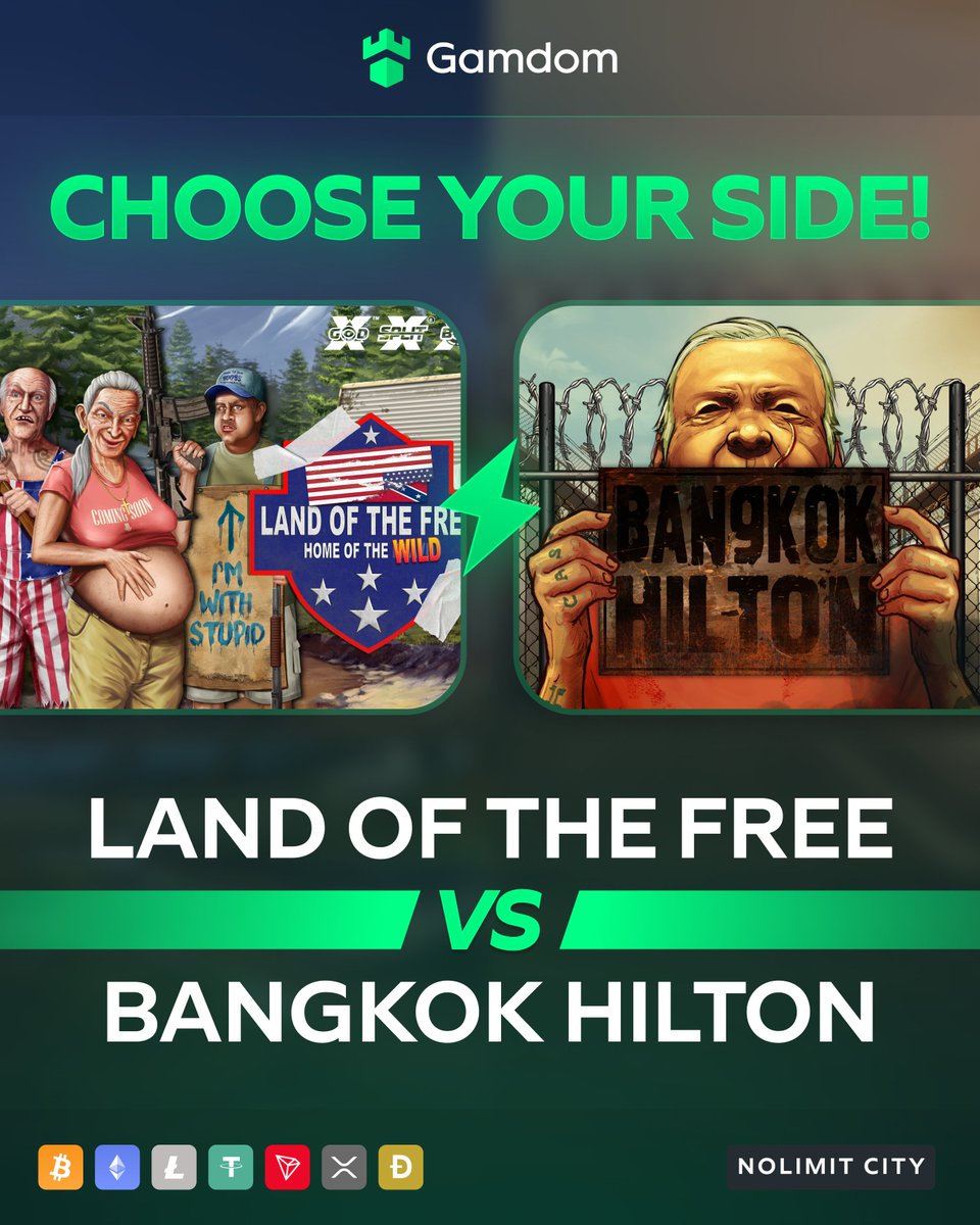 🎰 Battle of the Slots: NLC Edition! 🎰

#Team🦅 Land of the Free 🆚 #Team🔒 Bangkok Hilton

Drop your <a href="/gamdom/">Gamdom.com</a> userID with your pick &amp; 🔁 for a shot at FREE Spins! 🎁

*KYC Level 2 verified Gamdom users only