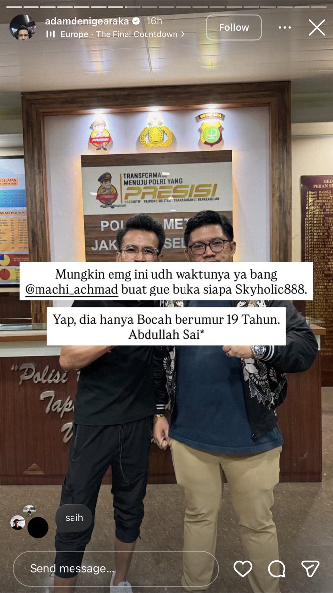 syfaeth's tweet photo. SOSOK AKUN ANONIM SKYHOLIC88 AKHIRNYA TERUNGKAP ? BOCAH 19 TAHUN DENGAN HARTA CRYPTO RP11 TRILIUN 

dalam story dan postingan instagram adam deni ia memeberi tahu terang-terangan sosok di balik akun Skyholic yang sempat viral beberapa waktu lalu di crypto indonesia 

apa bener ini guys ?
