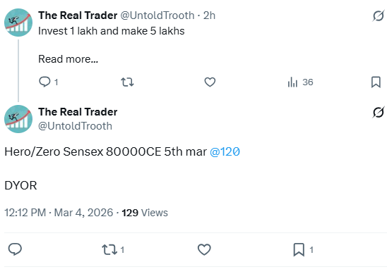 The Real Trader (@UntoldTrooth) / Posts / X