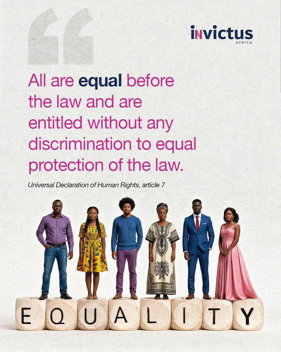 InvictusAfrica's tweet photo. #IWD2026

Did you know that the Nigerian Constitution supports equality?

Section 42 of the Constitution states that no Nigerian should face discrimination or unfair treatment based on their community, ethnic group, place of origin, sex, religion, or political opinion.

Yet, in reality, this protection is poorly implemented, especially for women in Nigeria.

Laws should not exist only on the pages of the Constitution.
Women’s rights must go beyond promises on paper.

We continue to advocate for the shift from constitutional words to real action for women. 

#ForAllWomenAndGirls #GenderJustice #GenderEquality