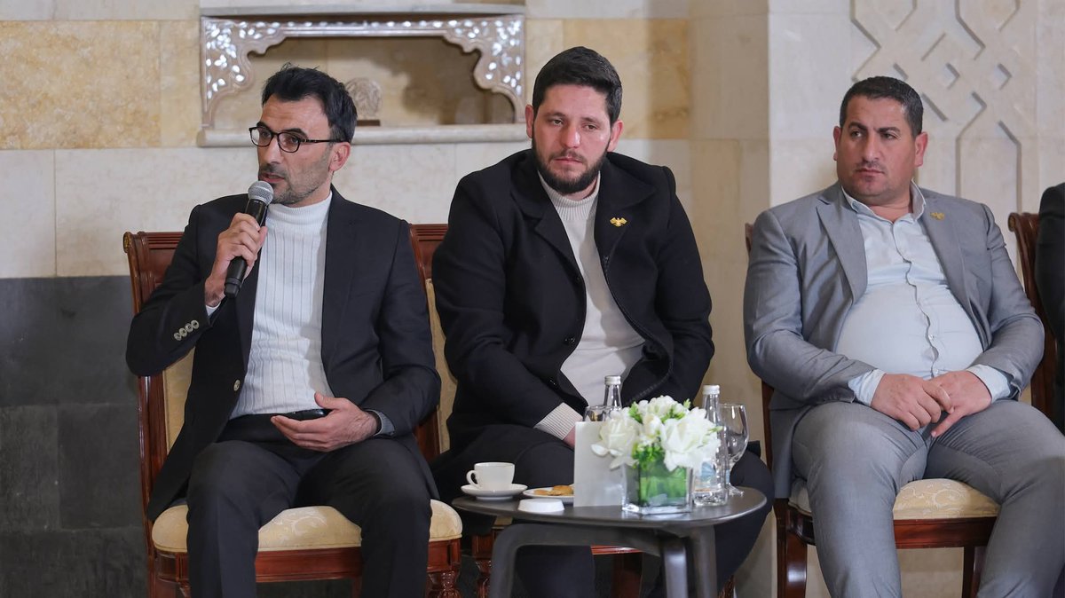 mosabashkar88's tweet photo. تشرفنا بقبول دعوة كريمة من رئاسة الجمهورية العربية السورية بحضور مآدبة إفطار وجلسة قيمة مع السيد الرئيس أحمد الشرع حيث تطرق السيد الشرع لمواضيع تهم السوريين داخلياً وخارجياً لاسيما الخدمات والناحية الاقتصادية والحريات  واستراتيجيات الدولة تجاه التطورات الدولية والإقليمية. https://t.co/GNgQmq9OmJ