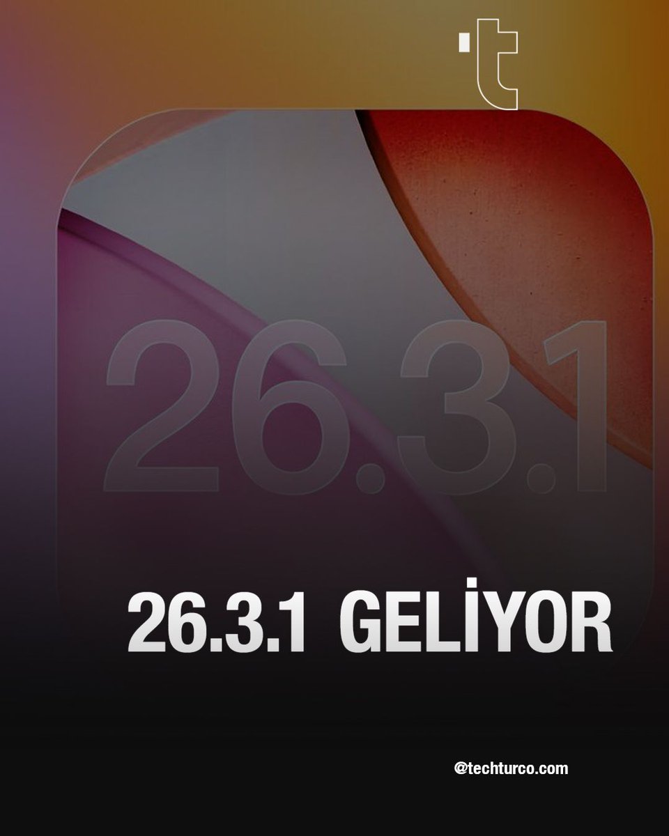 Techturco's tweet image. iPad, iPhone, Mac kullanıcıları dikkat! 26.3.1 güncellemesi resmen geliyor

Apple, 11 Mart’ta iPadOS 26.3.1 ve macOS Tahoe 26.3.1 güncellemelerini yayınlamaya hazırlanıyor.
Bu sürüm, özellikle Studio Display ve Studio Display XDR için uyumluluk ve performans optimizasyonları
