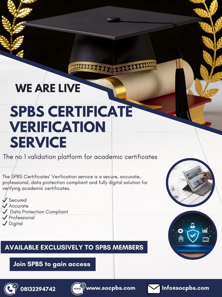 Don’t let fake credential undo your hard work.
SPBS Certificate Verification is now live- designed to keep your screenings accurate, secure, and fully compliant. 

📌Exclusively for SPBS members.

Not yet a member? Join today and protect your credibility. 

#spbs #verifynow