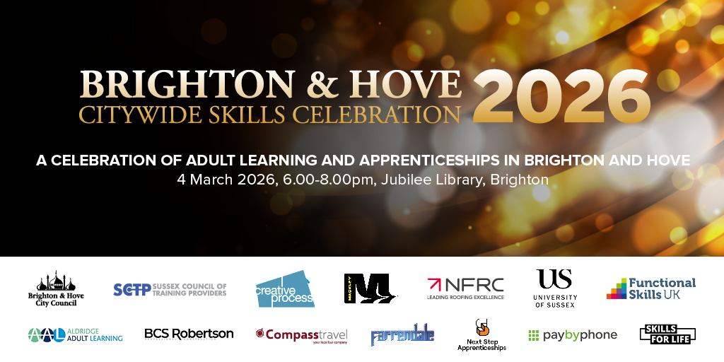 sctp_network's tweet photo. Today's the day! A huge thank you to our amazing sponsors. Headline @CProcessDigital and  @FunctionalUk @TheNFRC  @jtmackley @SussexUni BCS Robertson @compassbus  @EncoreGlobal_ @aldridgeonline @NextStepApprent @Farrendale @PayByPhone @BrightonHoveCC #BHSkillsCelebration https://t.co/tcy2n50fCZ