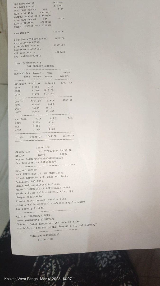 SuvadeepBanerje's tweet photo. 472L refrigerator stopped working within 9 months.
Under warranty, yet service denied as it was purchased from Reliance Digital.
Why should a customer suffer due to internal issues?
Immediate resolution expected.

@GodrejAppliance 
@RelianceDigital 
@jagograhakjago 
@GoI_MeitY https://t.co/aJrknA8DPc