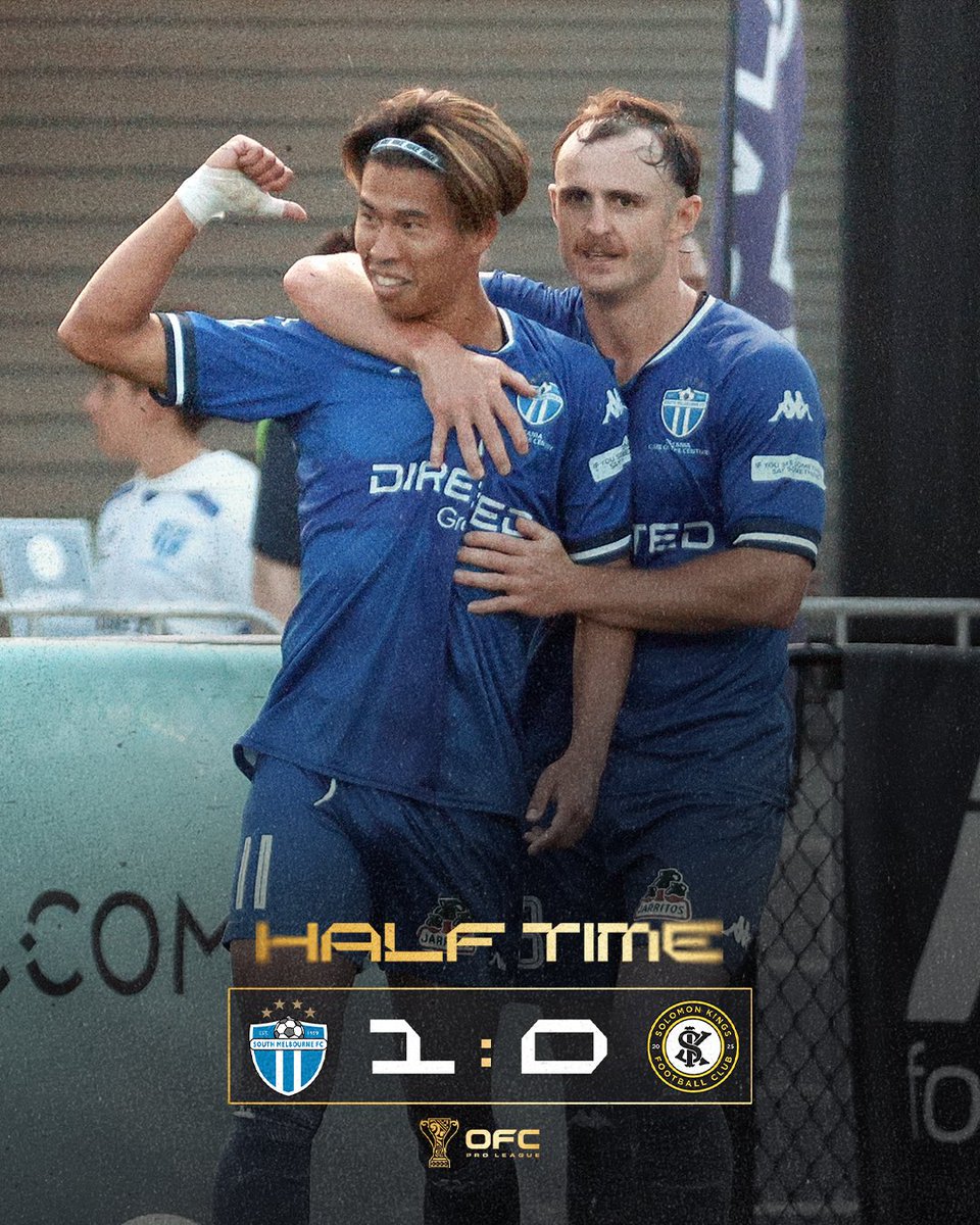 Yuki Uchida’s header has South Melbourne FC leading at the interval! 

Watch the second half LIVE and FREE on FIFA+ or through your local broadcaster. 

#OFCProLeague