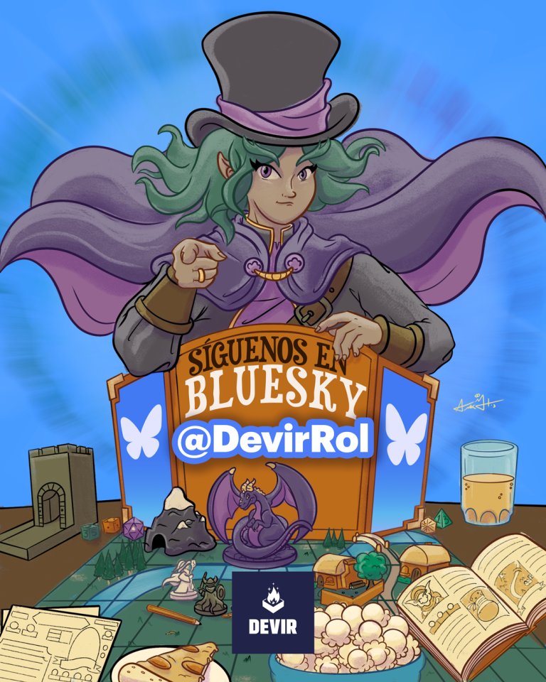 ✨ ¡Feliz Día de los Game Masters! ✨
Estamos emocionados de anunciar, con esta increíble creatividad del artista Alejandro Valencia <a href="/alexvale04/">alexvale_mantis</a>, que Devir abre una nueva cuenta de Bluesky muy especial 🚀🤩
 
🐉 DevirRol ha aterrizado como la cuenta oficial de Devir enfocada