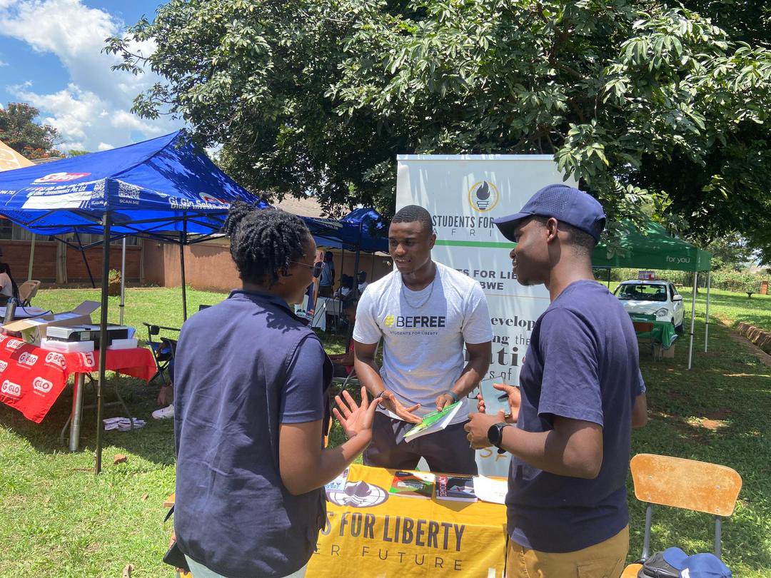 ZimbabweSFL's tweet photo. “If your actions inspire others to dream more, learn more, do more and become more, you are a leader.” John Quincy Adams. 
At Bindura University, Students for Liberty introduced new students to the principles of liberty, empowering young leaders to inspire change
#YoungLeaders https://t.co/nYPbt4X4Dq