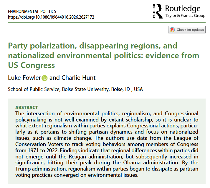 Environmental Politics tweet media