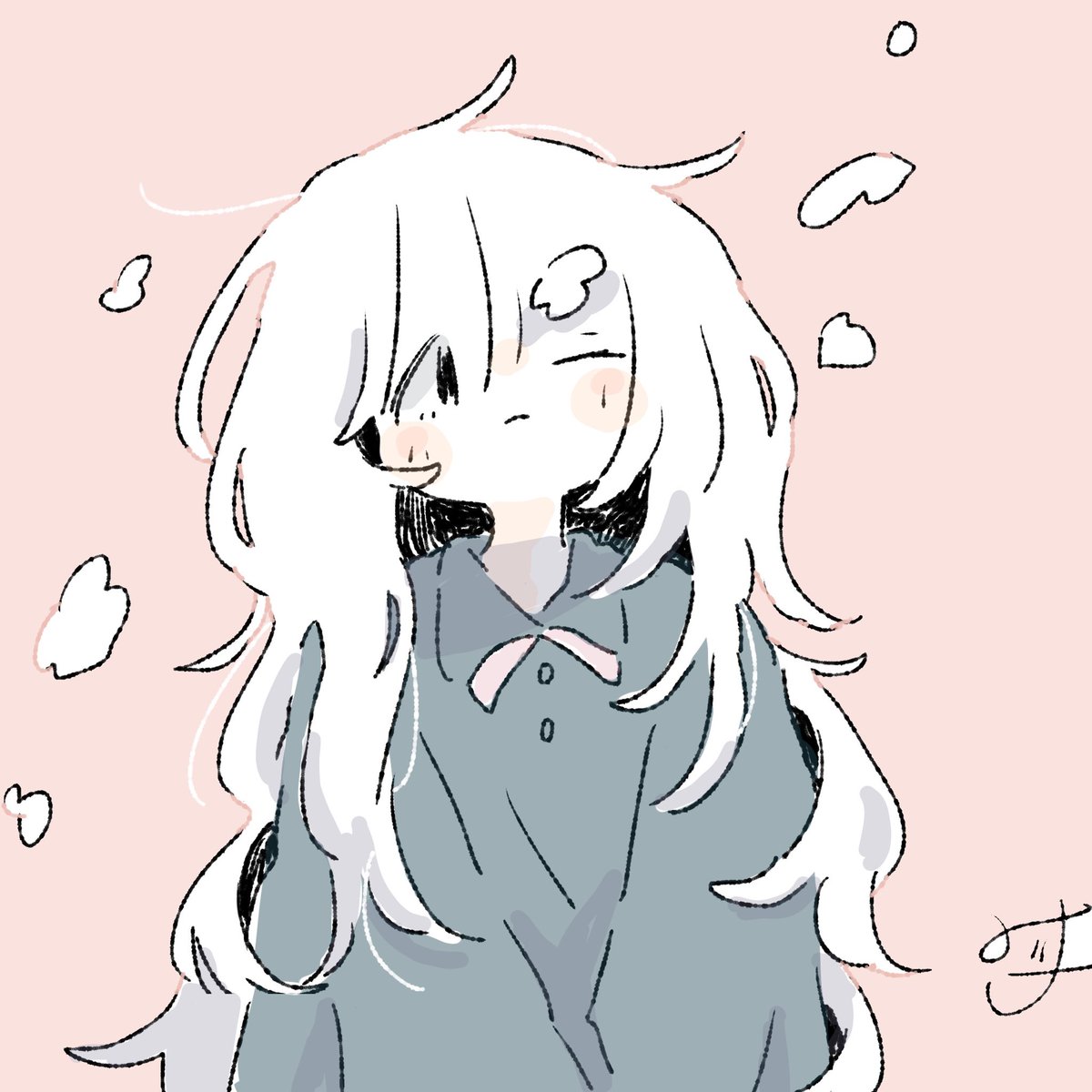 「フォローありがとうございます! 心の平和をテーマにふわふわした女の子を描いていま」|miikoのイラスト