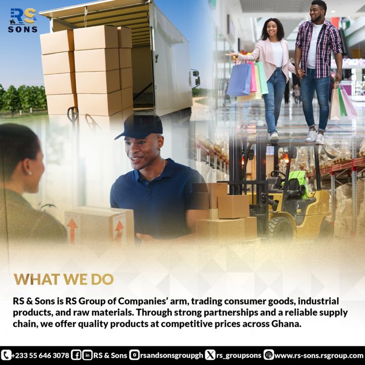 rs_groupsons's tweet photo. RS &amp; Sons drives commerce across Ghana with efficient supply chains, trusted partnerships, and a diverse portfolio of products. https://t.co/9OuxrJOpna