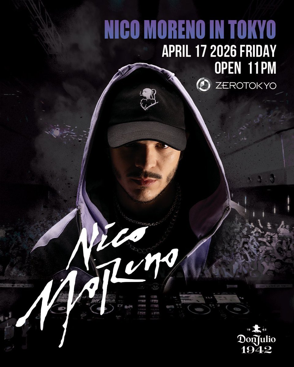 来日情報】 4月17日(金)、Nico Morenoが@ZEROTOKYO_JAPAN に出演決定