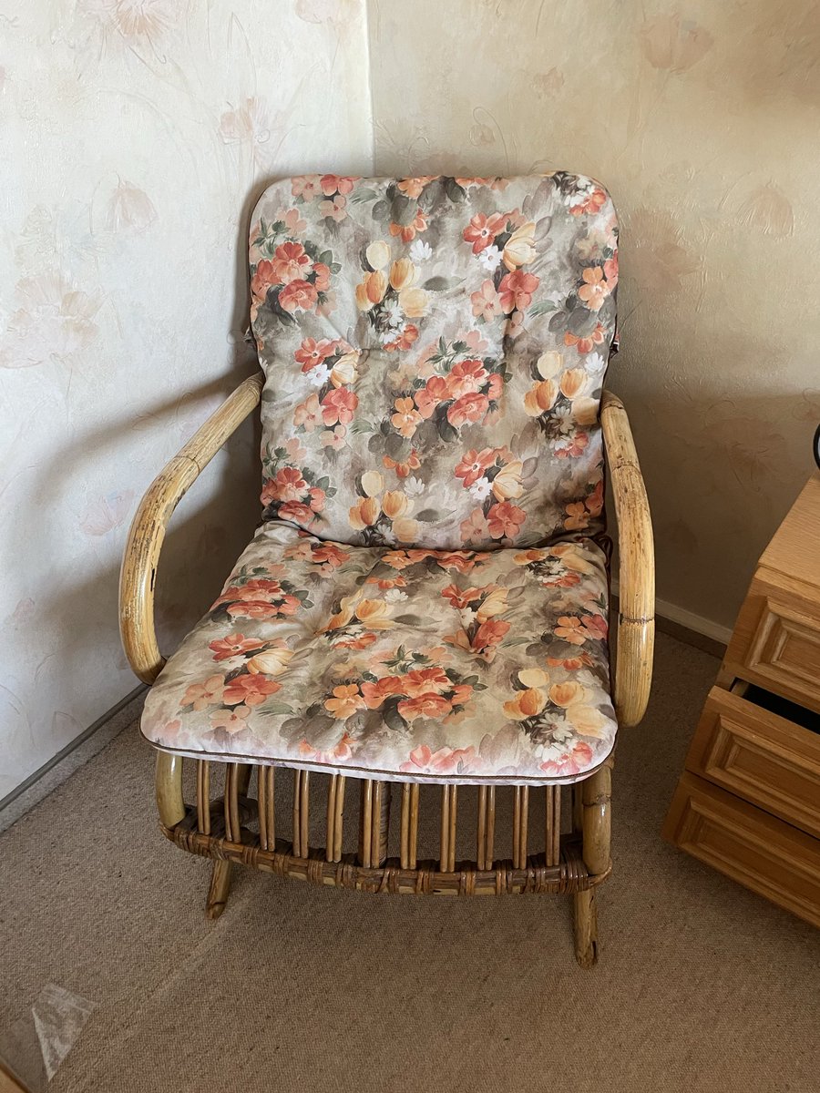 My wife’s grandfather owned a rattan manufacturing plant in Stuttgart in the 1920s-30s. He made the furniture for the Hindenburg. 

He was forced to close the company because he would not join the Nazi party. 

This is the last remaining chair.