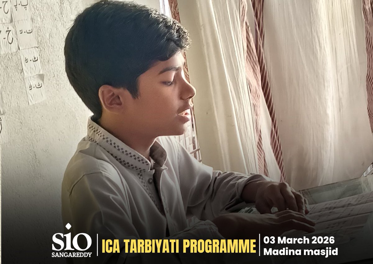 SIO Sangareddy organized the ICA Monthly Tarbiyati Programme. More than 30 students, aged 12–14, joined the programme. They were selected from different ICA circles in Sangareddy