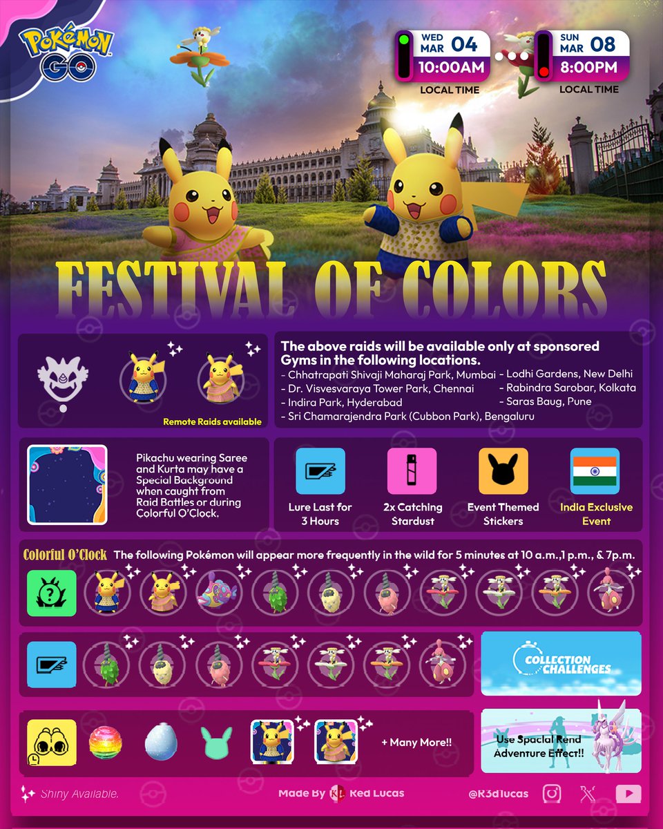 R3d1ucas's tweet photo. Pokémon GO: festival of colors.
Remote raids are available
#PokemonGO #PokemonGOIndia https://t.co/XZTivV6juQ